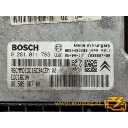 BOSCH EDC16C34-2.50 0281011783 PEUGEOT 206 1.4 HDI 68CV 9658556780 / SW 1037372285 - WITH DISABLED IMMOBILIZER