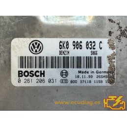 ECU BOSCH ME7.5.10 0261206031 SEAT IBIZA II / CORDOBA I (6K) 1.4i 60CV AKK 6K0906032C / SW S066 - 1037352066 - CON INMO ANULADO