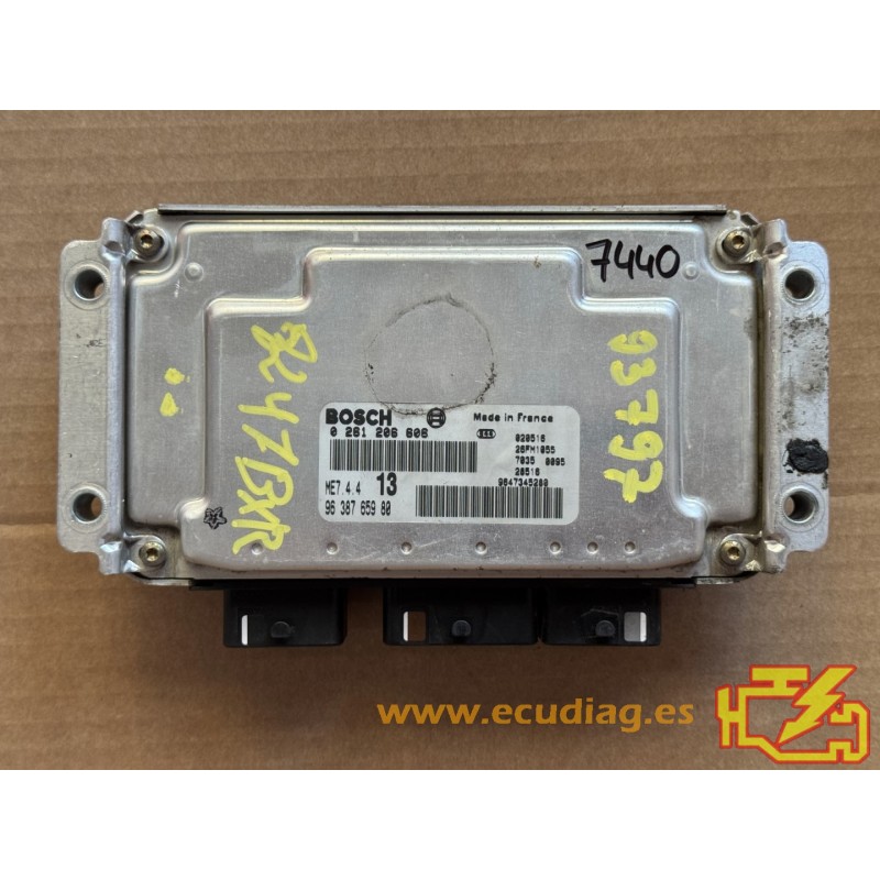 ECU BOSCH ME7.4.4 0261206606 CITROEN XSARA II COUPE (N7) 1.6i 80KW 109HP NFU 9638765980 - WITH DISABLED IMMOBILIZER