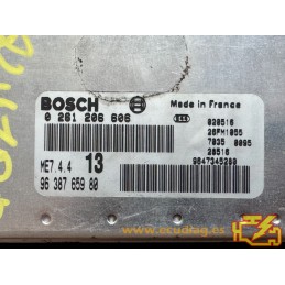ECU BOSCH ME7.4.4 0261206606 CITROEN XSARA II COUPE (N7) 1.6i 80KW 109HP NFU 9638765980 - WITH DISABLED IMMOBILIZER