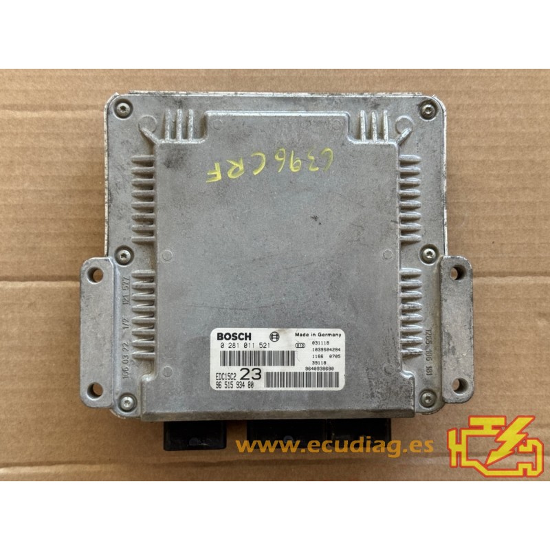 ECU BOSCH EDC15C2-11.1 0281011521 CITROEN XSARA PICASSO I 2.0 HDI 90HP 9651593480 / SW 1037369504 - WITH DISABLED IMMOBILIZER ECU BOSCH EDC15C2-11.1 0281011521 CITROEN XSARA PICASSO I 2.0 HDI 90HP 9651593480 / SW 1037369504 - WITH DISABLED IMMOBILIZER