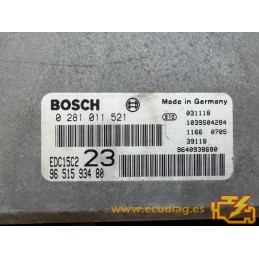 ECU BOSCH EDC15C2-11.1 0281011521 CITROEN XSARA PICASSO I 2.0 HDI 90HP 9651593480 / SW 1037369504 - WITH DISABLED IMMOBILIZER