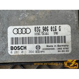 ECU BOSCH EDC16U1-5.41 0281011364 AUDI A3 II (8P) 2.0 TDI 140HP 03G906016G / SW 5705 - 1037369819  - WITH DISABLED IMMOBILIZER