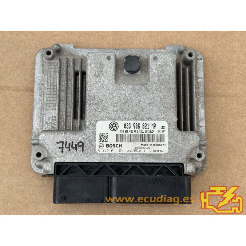 ECU BOSCH EDC16U34-3.41 0281014041 VW TOURAN 2.0 TDI 140CV 03G906021AN/ SW 03G906021MP 1322 - 1037389855 - CON INMO ANULADO ECU BOSCH EDC16U34-3.41 0281014041 VW TOURAN 2.0 TDI 140CV 03G906021AN/ SW 03G906021MP 1322 - 1037389855 - CON INMO ANULADO