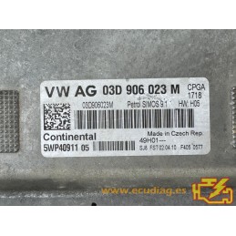 ECU CONTINENTAL SIMOS 9.1 5WP4091105 SKODA FABIA II (54) 1.2i 44KW 60CV L3 6V CHFA MT 03D906023M / SW 1718 - CAS91018.DAT