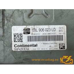 ECU CONTINENTAL SIMOS PCR2.1 5WP42918AA SEAT IBIZA 1.6 TDI 77KW 105HP CAYC MT 03L906023Q / SW 03L906023LD 9978 - CASM2P20.DAT