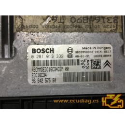 BOSCH EDC16C34-4.11 0281013332 PEUGEOT 307 I 1.6 HDI 110HP 9664257580 / SW 9664748880 - 1037386118 - WITH DISABLED IMMOBILIZER
