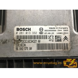 BOSCH EDC16C34-4.11 0281013332 PEUGEOT 307 I 1.6 HDI 110HP 9664257580 / SW 9665053480 - 1037386141 - WITH DISABLED IMMOBILIZER
