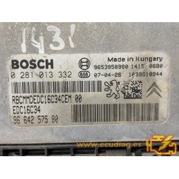 BOSCH EDC16C34-4.11 0281013332 PEUGEOT 308 I 1.6 HDI 110HP 9664257580 / SW 9662671580 - 1037386121 - WITH DISABLED IMMOBILIZER