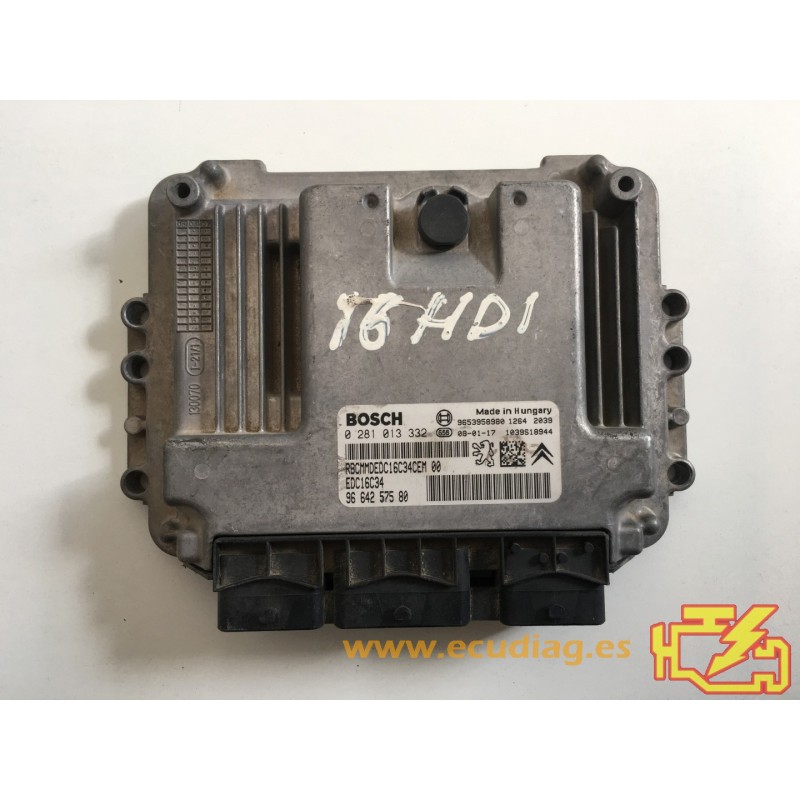 BOSCH EDC16C34-4.11 0281013332 PEUGEOT 407 I 1.6 HDI 110HP 9664257580 / SW 9664759180 - 1037386144 - WITH DISABLED IMMOBILIZER BOSCH EDC16C34-4.11 0281013332 PEUGEOT 407 I 1.6 HDI 110HP 9664257580 / SW 9664759180 - 1037386144 - WITH DISABLED IMMOBILIZER