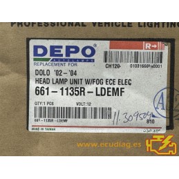 RIGHT FRONT HEADLIGHT FOR FIAT DOBLO WITH ELECTRIC REGULATION