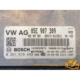 ECU BOSCH MG1CS011 0261S16449 VOLKSWAGEN TIGUAN 1.5 TSI 110KW 150HP 05E907309 / SW 05E906018AF 9834 - 10SW052892