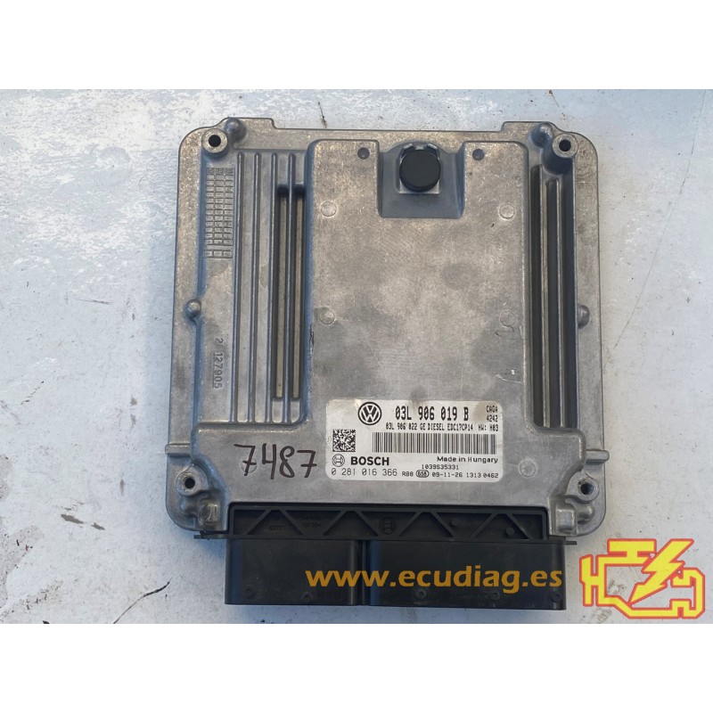 ECU BOSCH EDC17CP14-3.2 0281016366 SEAT EXEO I (3R) 2.0 TDI 105KW 143CV L4 16V CAGA 03L906022GE / SW 03L906019B
