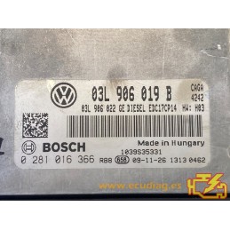 ECU BOSCH EDC17CP14-3.2 0281016366 SEAT EXEO I (3R) 2.0 TDI 105KW 143CV L4 16V CAGA 03L906022GE / SW 03L906019B