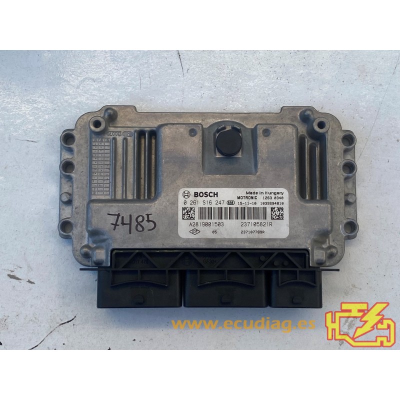 ECU MOTOR BOSCH ME17.9.20 0261S16247 SMART FOURTWO A2819001503