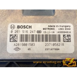 ECU MOTOR BOSCH ME17.9.20 0261S16247 SMART FOURTWO A2819001503