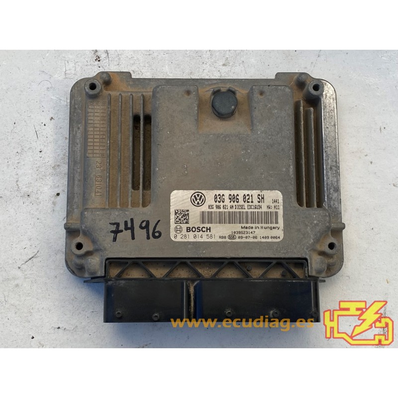 ECU BOSCH EDC16U34-3.41 0281014581 SEAT LEON 1.9 TDI 90HP 03G906021AN/ SW 03G906021SH 1441 - 1037389865 - WITH IMMO OFF