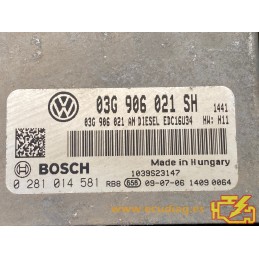 ECU BOSCH EDC16U34-3.41 0281014581 SEAT LEON 1.9 TDI 90CV 03G906021AN / SW 03G906021SH 1441 - 1037389865 - CON INMO ANULADO