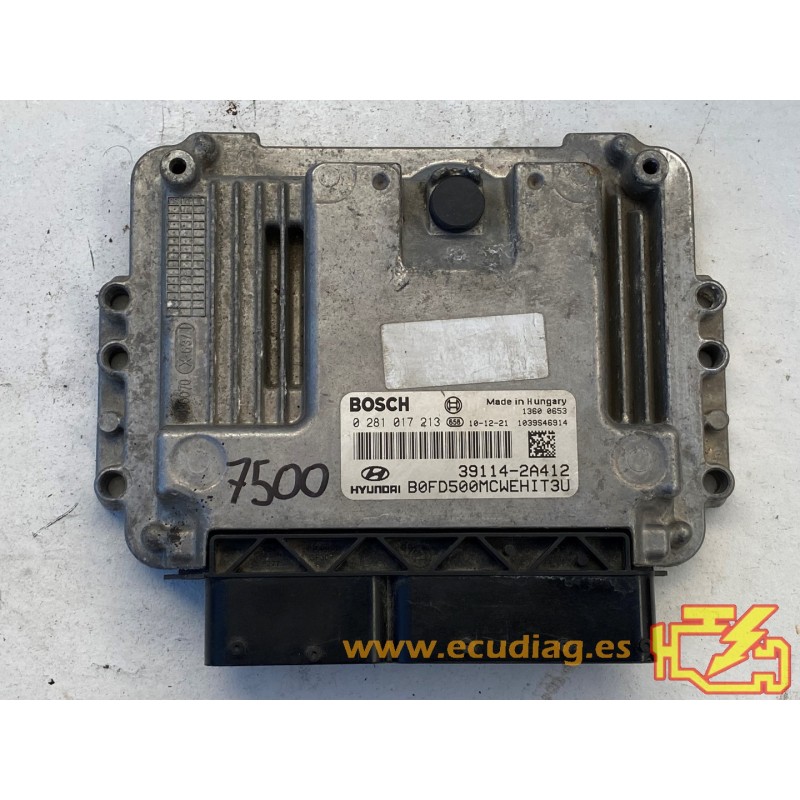 ECU BOSCH EDC17C08-5.23 0281017213 HYUNDAI I30 1.6 CRDI 84KW 115HP D4FB 39114-2A412 / SW 1037514155
