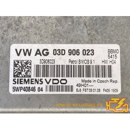 ECU MOTOR SIEMENS VDO SKODA FABIA II 1.2i 44KW 60HP SIMOS 9.1 5WP4084604 VAG 03D906023