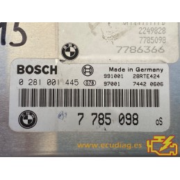 ECU BOSCH EDC15M-6.1 0281001445 BMW SERIE 3 320D E46 100KW 136HP 7785098