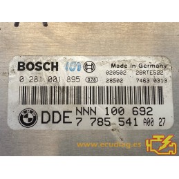 ECU BOSCH EDC15C4-6.20 0281001895 ROVER 75 (RJ) 2.0D 85KW 115HP 204D2 7785541