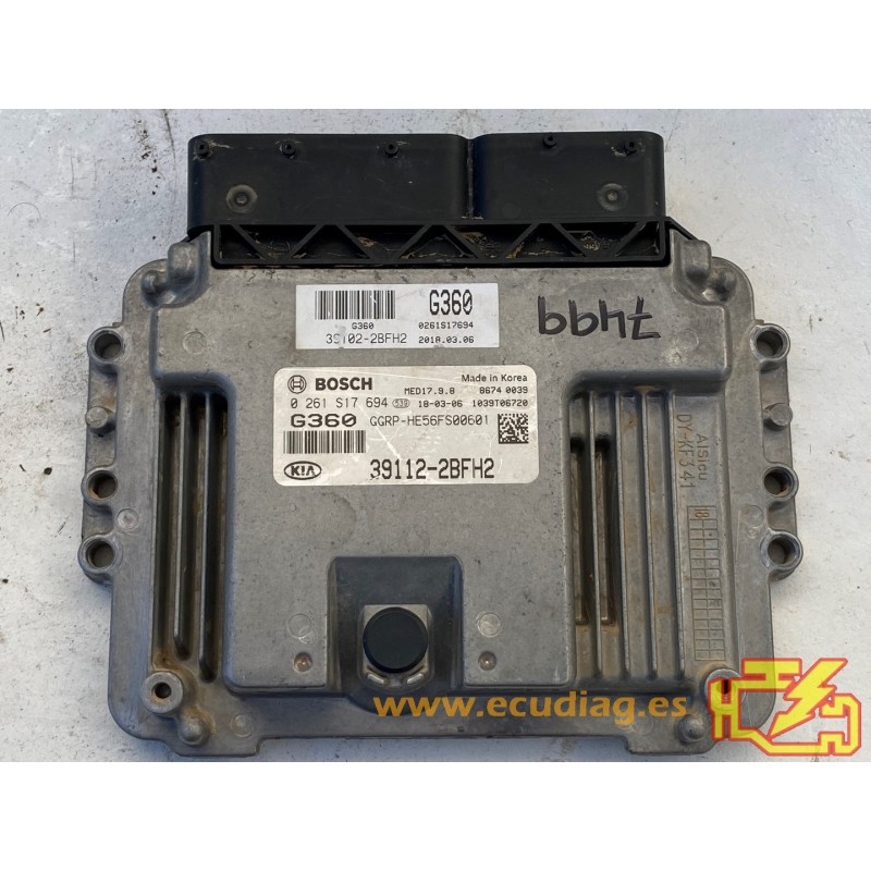 ECU BOSCH MED17.9.8 0261S17694 KIA CARENS 1.6 GDI 99KW 135HP 39112-2BFH2 / SW GGRP-HE56FS00601 - 10SW012958