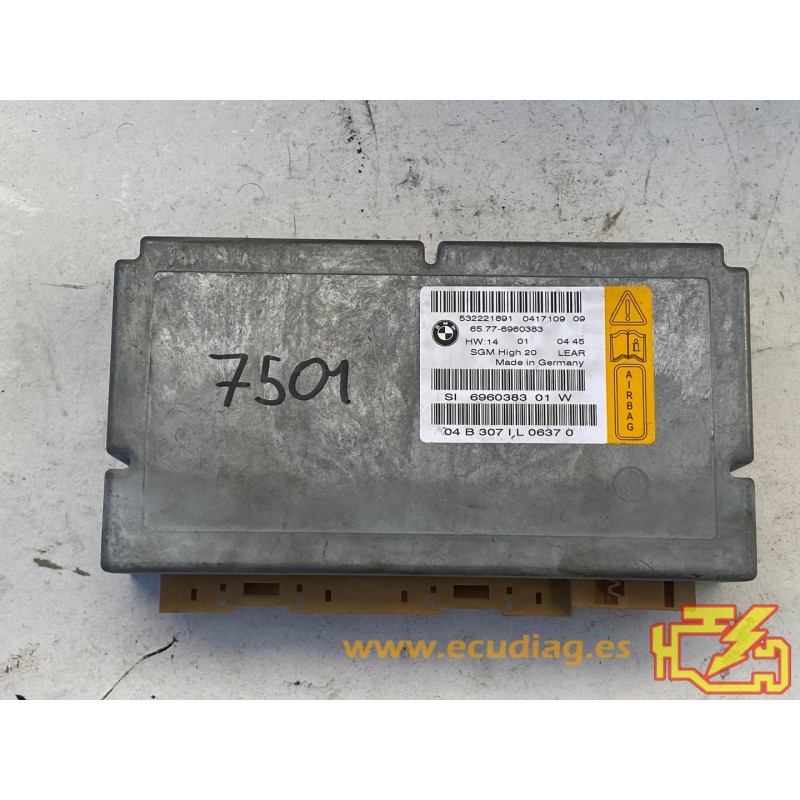 AIRBAG ECU LEAR 532221889 BMW SERIE 5 (E60) 65.77-6960383