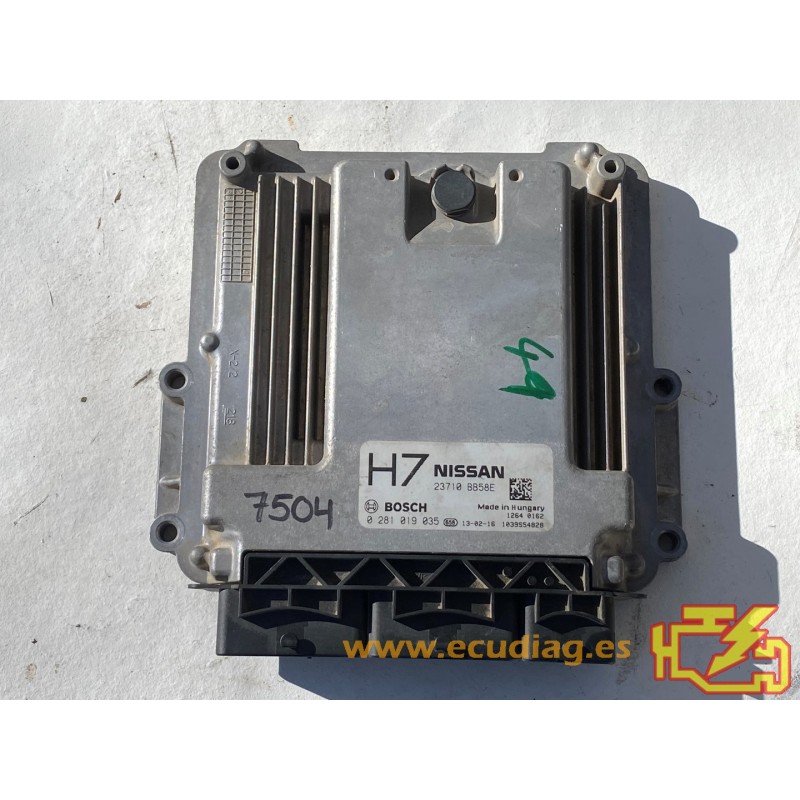 ECU BOSCH EDC17C42-3.40 0281019035 NISSAN QASHQAI I 1.6 DCI 96KW 130HP R9M 23710BB58E H7 / SW 23710BB56A - 1037524453