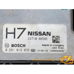 ECU BOSCH EDC17C42-3.40 0281019035 NISSAN QASHQAI I 1.6 DCI 96KW 130HP R9M 23710BB58E H7 / SW 23710BB56A - 1037524453