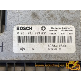 ECU BOSCH EDC15C13-6.1 0281011723 RENAULT LAGUNA II 1.9 DCI 88KW 120HP 8200311539 8200376187 - VIRGIN AUTOCODING