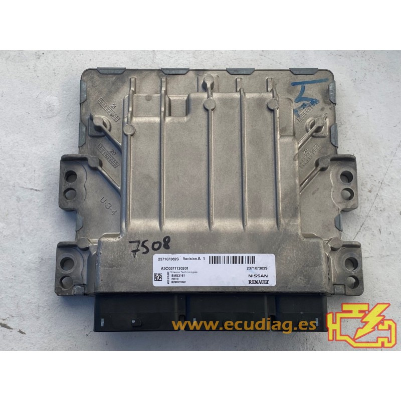 ECU VITESCO EMS3155 A3C0570020201 RENAULT CAPTUR II 1.3 TCe 103KW 140CV L4 16V 237107362S / 237107363S