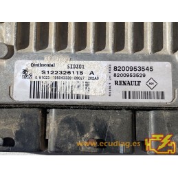 ECU CONTINENTAL SID301 S122326115A RENAULT KANGOO II 1.5 DCI 78KW 106HP 8200952545 / 8200953529 SW 8200953549 CC00 - VIRGIN