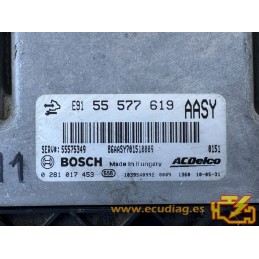 ECU BOSCH EDC17C19-3.15 0281017453 OPEL ASTRA IV (J) 1.3 CDTI 70KW 95HP L4 16V 55577619 AASY