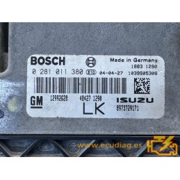 ECU BOSCH EDC16C9-3.30 0281011380 OPEL ASTRA III (H) 1.7 CDTI 74KW 100CV / SW 1037A50301 - VIRGEN