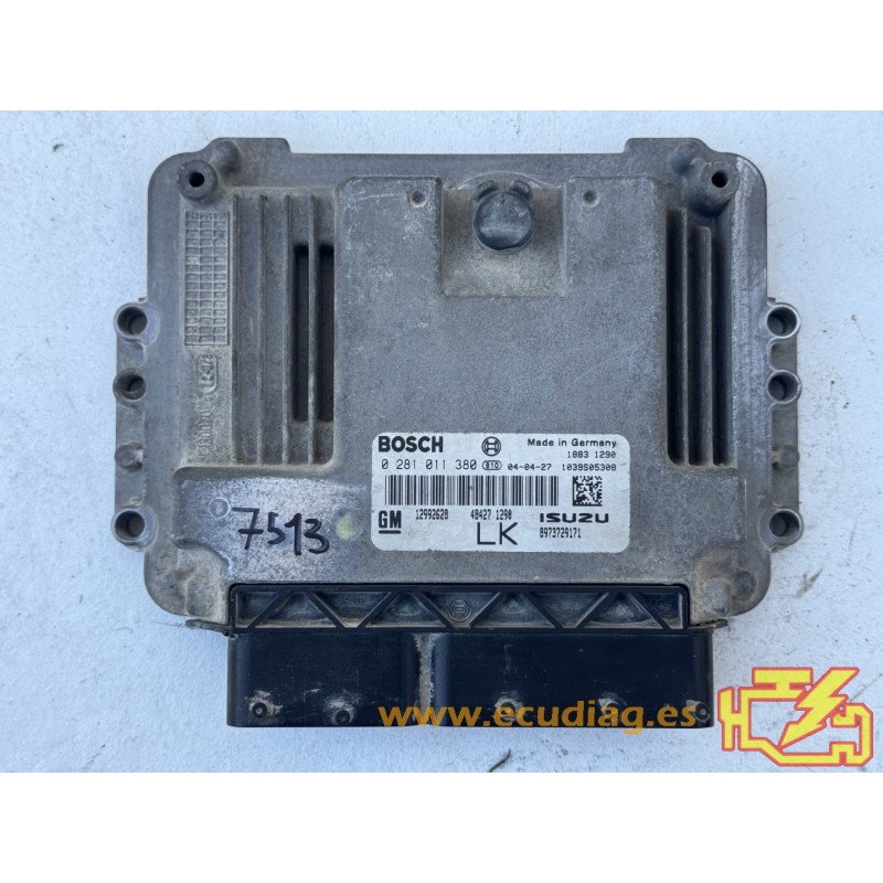 ECU BOSCH EDC16C9-3.30 0281011380 OPEL ASTRA III (H) 1.7 CDTI 74KW 100CV / SW 1037A50301 - VIRGEN