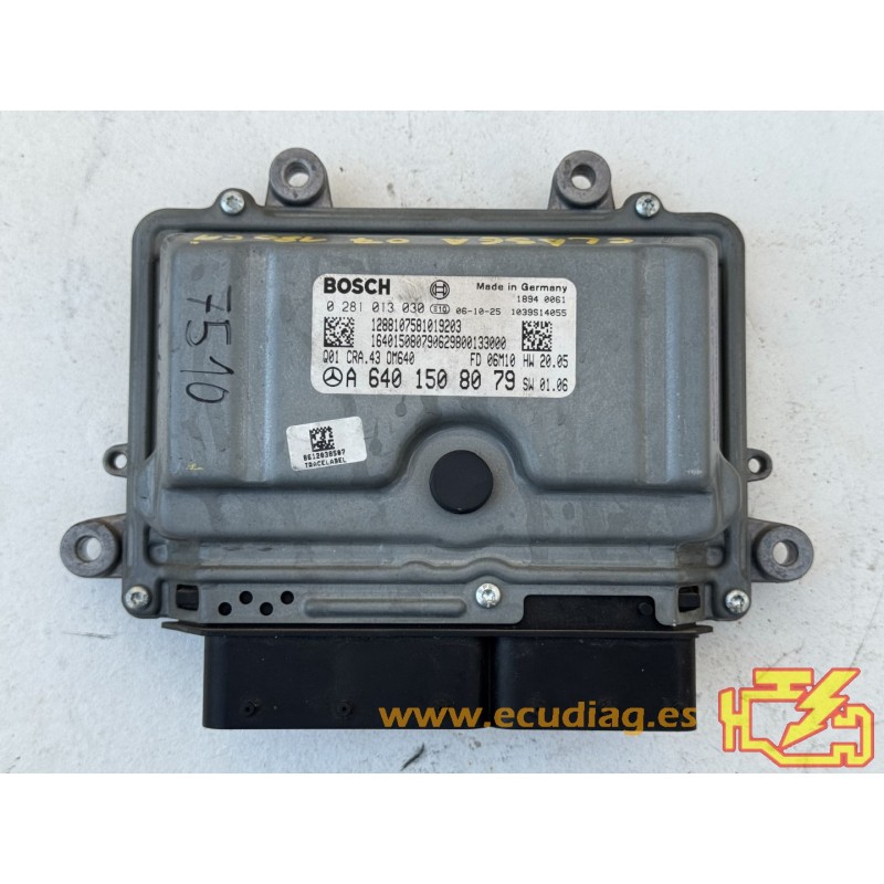 ECU BOSCH EDC16C32-5.43 0281013030 MERCEDES (W169) A180 2.0 CDI 80KW 109HP A6401508079 / SW 1037378289