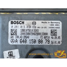 ECU BOSCH EDC16C32-5.43 0281013030 MERCEDES (W169) A180 2.0 CDI 80KW 109CV A6401508079 / SW 1037378289