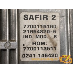 ECU SAGEM SAFIR 2 21654820-6 RENAULT CLIO II 1.2i 43KW 58CV HOM7700113511 7700115160 - (INMO / IMMO OFF)