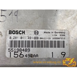 ECU BOSCH EDC15C7-2.16 0281011491 ALFA ROMEO 156 I (932) 1.9 JTD 85KW 115HP 55188343 - WITH DISABLED IMMOBILIZER