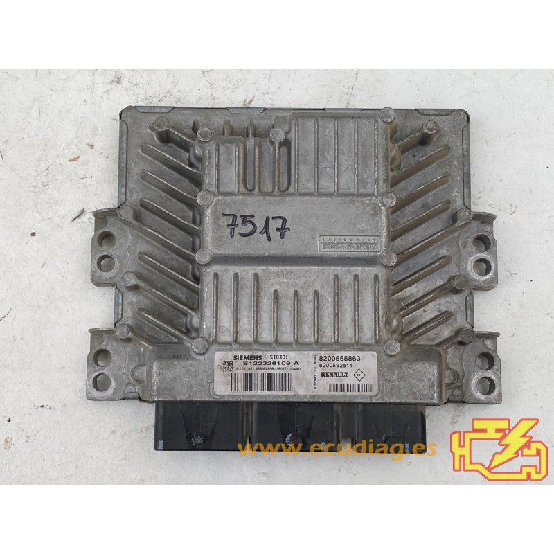 ECU SIEMENS SID301 S12232610 RENAULT SCENIC II 1.5 DCI 78KW 106CV L4 8V 8200565863 8200592611 / SW 8200592611 - VIRGEN