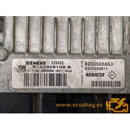 ECU SIEMENS SID301 S12232610 RENAULT SCENIC II 1.5 DCI 78KW 106CV L4 8V 8200565863 8200592611 / SW 8200592611 - VIRGEN