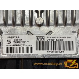 ECU SIEMENS SID803A 5WS40258F-T CITROEN C5 I 2.0 HDI 100KW 136HP 9655534080 - WITH DISABLED IMMOBILIZER