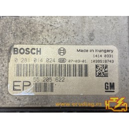 ECU BOSCH EDC16C39-5.12 0281014024 OPEL ZAFIRA B (A05) 1.9 CDTI 110KW 150CV 55205622 EP - SW / 1037383479