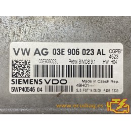 ECU SIEMENS VDO SIMOS 9.1 5WP4054604 VOLKSWAGEN POLO V 1.2i 44KW 60CV VAG 03E906023AL / SW 8395