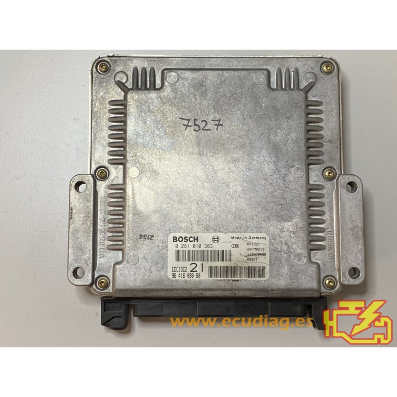 ECU BOSCH EDC15C2-6.1 0281010363 PEUGEOT 406 I 2.0 HDI 110HP 9641608080 / SW 1037353049 - WITH DISABLED IMMOBILIZER (IMMO OFF)