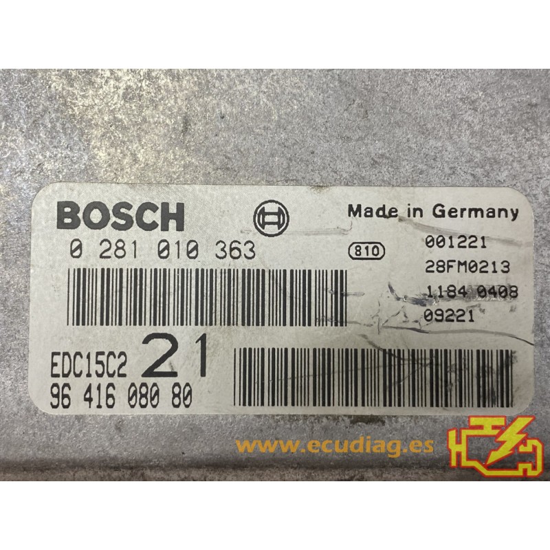 Calculateur Moteur BOSCH Pour Peugeot 406 2.0 HDI - Réf. 9641608080, Occasion Fonctionnel
