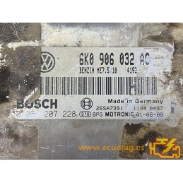 ECU BOSCH ME7.5.10 0261207228 SEAT IBIZA II / CORDOBA I (6K) 1.4i 44KW 60CV AUD 6K0906032AC - CON INMOVILIZADOR ANULADO