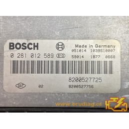 ECU BOSCH EDC16C3-10.23 0281012589 RENAULT MEGANE II 1.9 DCI 130CV 8200527725 8200527756 / SW 1037387327 - VIRGEN