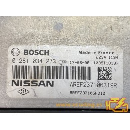 ECU BOSCH EDC17C84-3.2 0281034273 NISSAN MICRA V (K14) 1.5DCI 66KW 90CV 237106319R 237105FD1D / SW 10SW020966 - VIRGEN